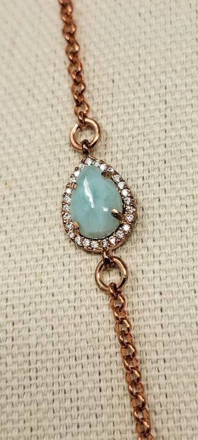 Alternate image for Vermeil Rose Gold Larimar Statement Necklace