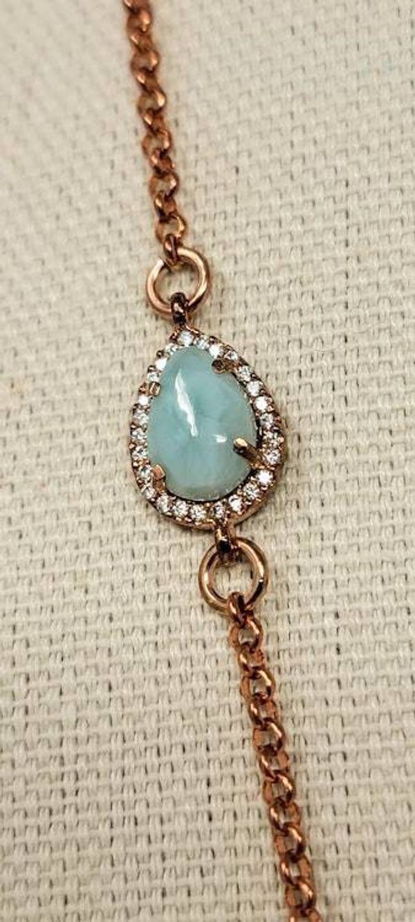 Alternate image for Vermeil Rose Gold Larimar Statement Necklace