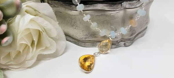 Alternate image for Aquamarine and Citrine Celestial Waters Necklace