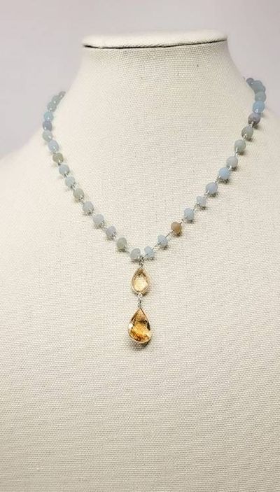 Alternate image for Aquamarine and Citrine Celestial Waters Necklace