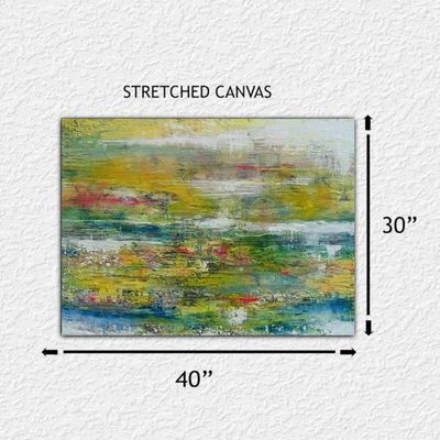 Alternate image for Sea of Blue Spaces – Original 40 x 30 Gerhard Richter Style Dragged Abstract Canvas Painting by Skye Taylor