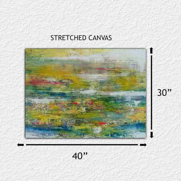 Alternate image for Sea of Blue Spaces – Original 40 x 30 Gerhard Richter Style Dragged Abstract Canvas Painting by Skye Taylor