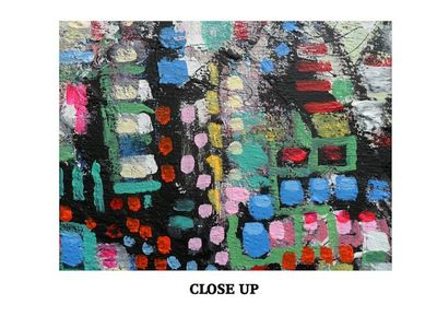 Alternate image for City of Red Fields – Original 40 x 30 Large Mosaic Urban Abstract Canvas Painting by Skye Taylor