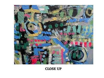 Alternate image for City of Red Fields – Original 40 x 30 Large Mosaic Urban Abstract Canvas Painting by Skye Taylor