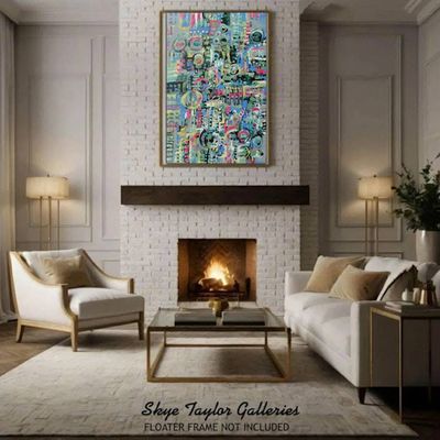 Alternate image for City Lights – Original 36 x 24 Vibrant Urban Abstract Canvas Painting by Skye Taylor