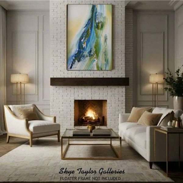Alternate image for Splash – Original 36 x 24 Dynamic Ocean Wave Abstract Canvas Painting by Skye Taylor