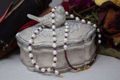 Alternate image for Chinese Saltwater Akoya Pearl and Garnet Necklace