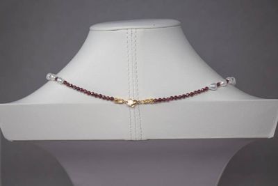 Alternate image for Chinese Saltwater Akoya Pearl and Garnet Necklace