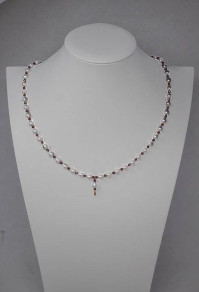 Alternate image for Chinese Saltwater Akoya Pearl and Garnet Necklace