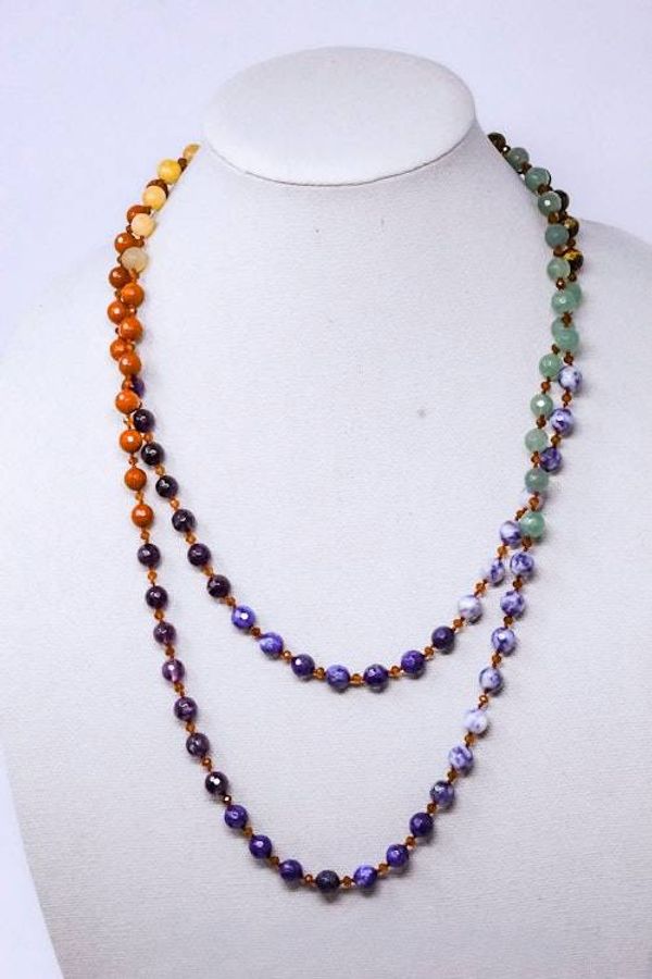 Alternate image for Multi Gemstone Chakra Necklace
