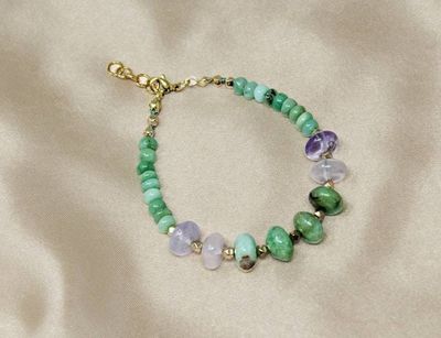 Primary image for Chrysoprase and Purple Chalcedony Bracelet