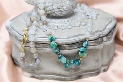 Primary image for Chalcedony and Chrysocolla Nugget Necklace