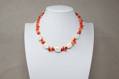 Primary image for Coral and Shiva Shell Necklace