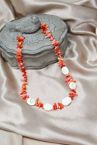 Alternate image for Coral and Shiva Shell Necklace