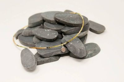 Alternate image for Earthy Tone Tourmaline Heart Charm Necklace