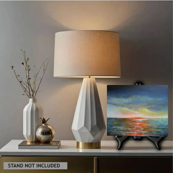 Alternate image for The End of Day – Original 8 x 10 Glowing Coastal Sunset Ocean Canvas Painting by Skye Taylor