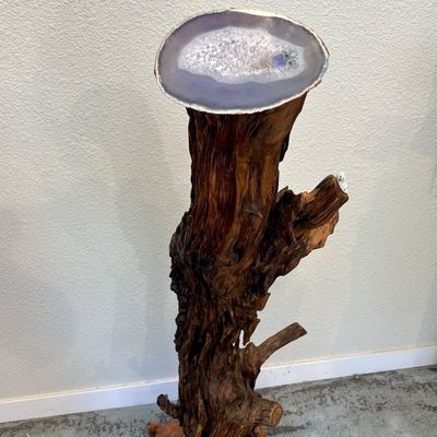 Alternate image for Howling Wolf - Hand Shaped Nature Art From a Vintage Tree Root