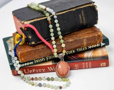 Primary image for Brazilian Jade and Goldstone Statement Necklace