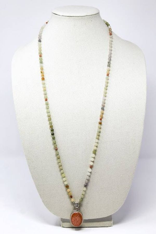 Alternate image for Brazilian Jade and Goldstone Statement Necklace