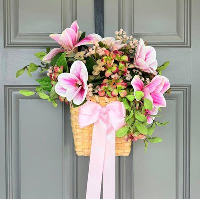 Alternate image for Pink Magnolia Door Hanging Basket Arrangement