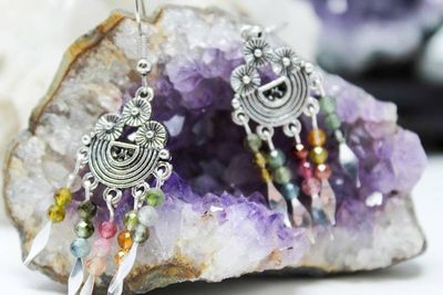 Alternate image for Boho Mini Gypsy Fringe Tourmaline Earrings