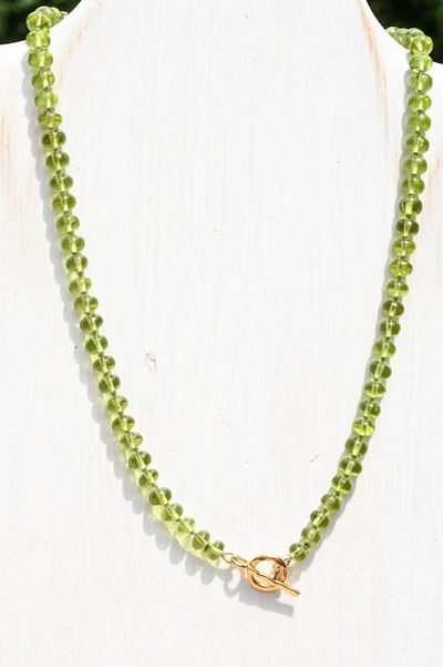 Primary image for Natural Peridot August Birthstone Hand Knotted Necklace