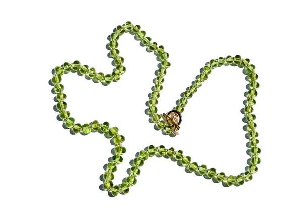 Alternate image for Natural Peridot August Birthstone Hand Knotted Necklace