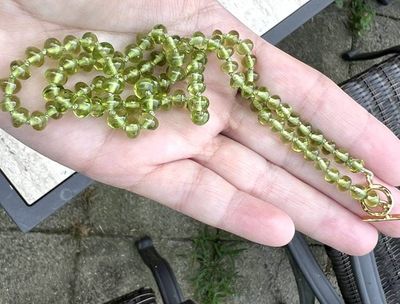 Alternate image for Natural Peridot August Birthstone Hand Knotted Necklace