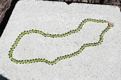 Alternate image for Natural Peridot August Birthstone Hand Knotted Necklace