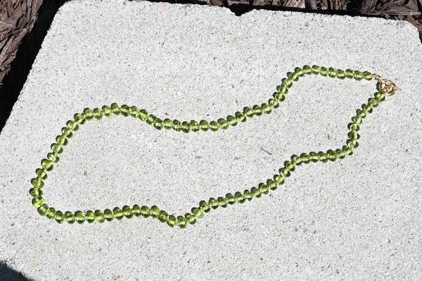 Alternate image for Natural Peridot August Birthstone Hand Knotted Necklace
