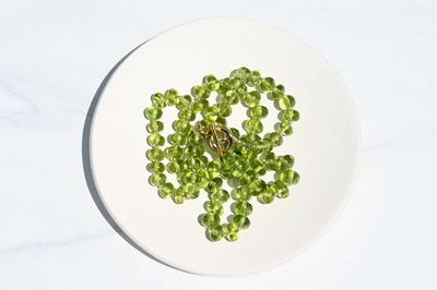 Alternate image for Natural Peridot August Birthstone Hand Knotted Necklace