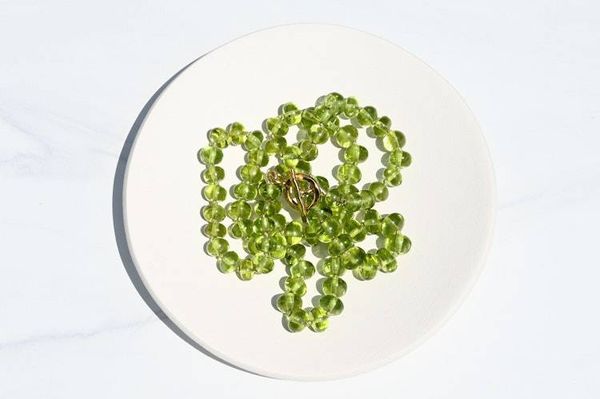 Alternate image for Natural Peridot August Birthstone Hand Knotted Necklace