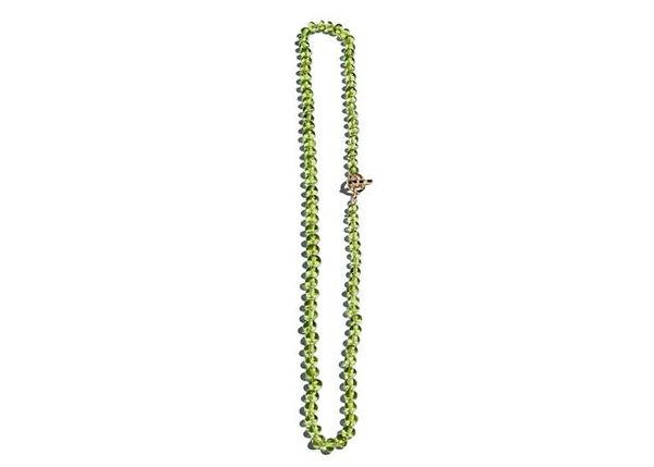 Alternate image for Natural Peridot August Birthstone Hand Knotted Necklace