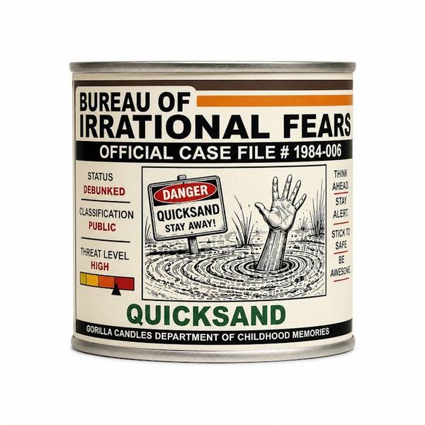 Alternate image for 80s Irrational Fears Candle. Quicksand. Choose your scent
