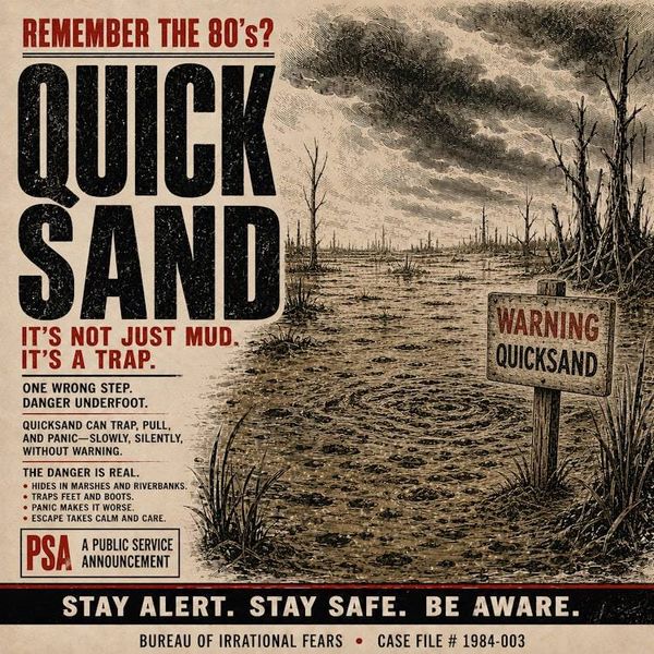 Alternate image for 80s Irrational Fears Candle. Quicksand. Choose your scent
