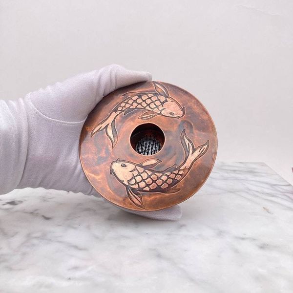 Alternate image for Koi Themed Copper Ikebana Vase