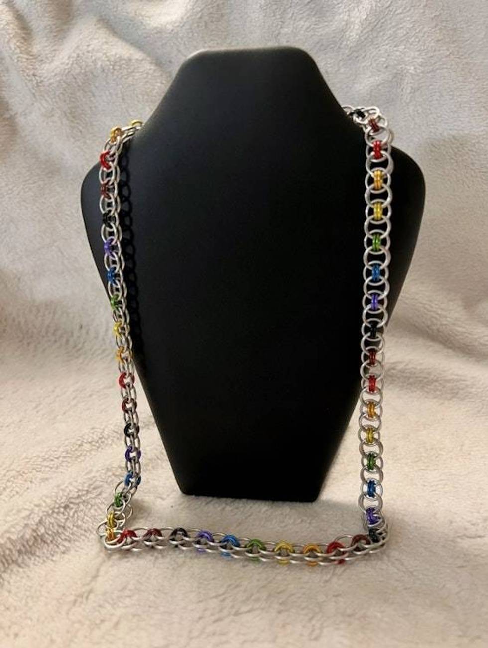 Rainbow Helm’s Weave Chainmail Necklace
