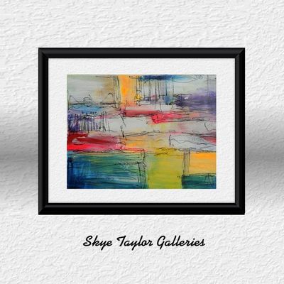 Alternate image for Rebirth - Original Colorful Abstract Expressionist Acrylic Painting on Premium Watercolor Paper - 14 x 11 - Unframed - Free Shipping