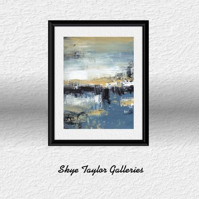 Alternate image for Seaside Somewhere - Original Coastal Abstract Acrylic Painting on Premium Watercolor Paper - 11 x 14 - Unframed - Free Shipping