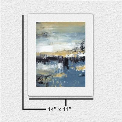Alternate image for Seaside Somewhere - Original Coastal Abstract Acrylic Painting on Premium Watercolor Paper - 11 x 14 - Unframed - Free Shipping