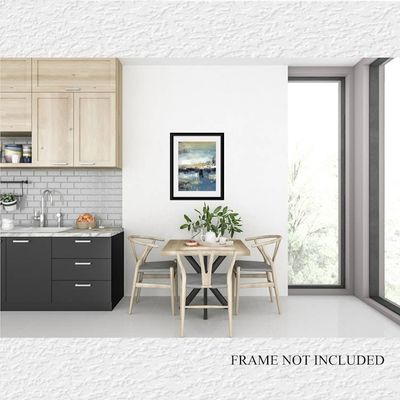 Alternate image for Seaside Somewhere - Original Coastal Abstract Acrylic Painting on Premium Watercolor Paper - 11 x 14 - Unframed - Free Shipping