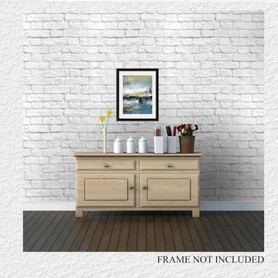 Alternate image for Seaside Somewhere - Original Coastal Abstract Acrylic Painting on Premium Watercolor Paper - 11 x 14 - Unframed - Free Shipping