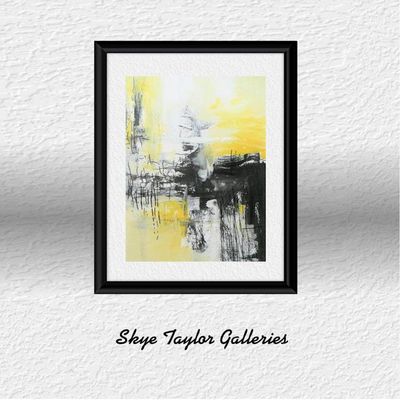 Alternate image for Industrial Sunrise - Original Modern Abstract Acrylic Painting on Premium Watercolor Paper - 11 x 14 - Unframed - Free Shipping