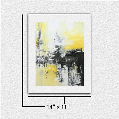 Alternate image for Industrial Sunrise - Original Modern Abstract Acrylic Painting on Premium Watercolor Paper - 11 x 14 - Unframed - Free Shipping