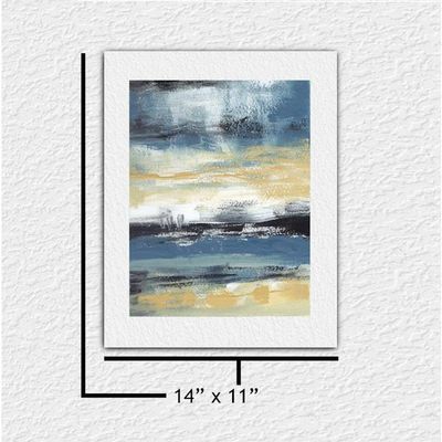 Alternate image for Summer by the Seaside - Original Coastal Abstract Acrylic Painting on Premium Watercolor Paper - 11 x 14 - Unframed - Free Shipping