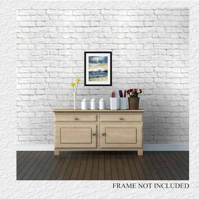 Alternate image for Summer by the Seaside - Original Coastal Abstract Acrylic Painting on Premium Watercolor Paper - 11 x 14 - Unframed - Free Shipping