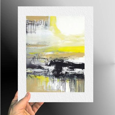 Alternate image for Arizona Sun - Original Abstract Expressionist Acrylic Painting on Premium Watercolor Paper - 11 x 14 - Unframed - Free Shipping
