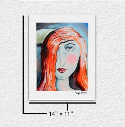Alternate image for I am Woman - Original Expressionist Portrait Acrylic Painting on Premium Watercolor Paper - 11 x 14 - Unframed - Free Shipping