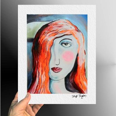 Alternate image for I am Woman - Original Expressionist Portrait Acrylic Painting on Premium Watercolor Paper - 11 x 14 - Unframed - Free Shipping