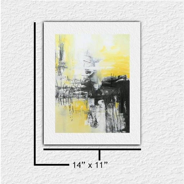 Alternate image for Industrial Sunrise - Original Modern Abstract Acrylic Painting on Premium Watercolor Paper - 11 x 14 - Unframed - Free Shipping